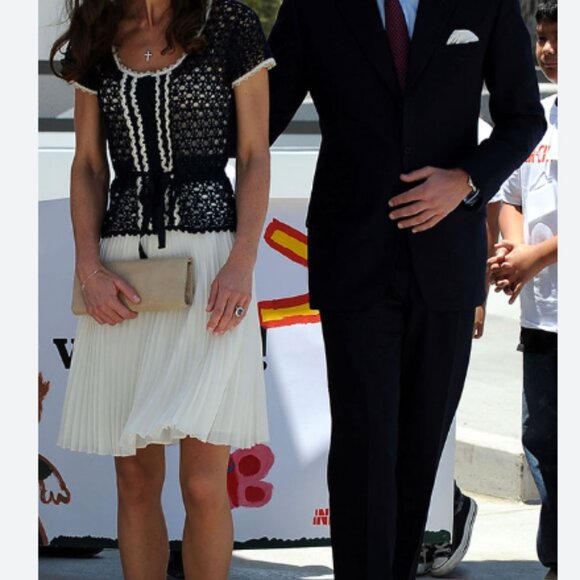 *RARE* Whistles Navy Crochet Top & Ivory Pleated Skirt Set NWT - Picture 7 of 7